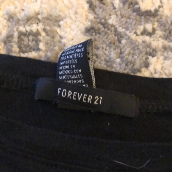 Lost lover baby tee crop top women’s medium forever 21 black - Picture 2 of 3